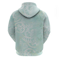 Polynesian Tiare Monstera Seafoam Green Hoodie Liquid Style LT01 - Polynesian Pride