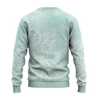 Polynesian Tiare Monstera Seafoam Green Ugly Christmas Sweater Liquid Style LT01 - Polynesian Pride