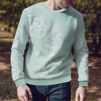 Polynesian Tiare Monstera Seafoam Green Ugly Christmas Sweater Liquid Style LT01 - Polynesian Pride