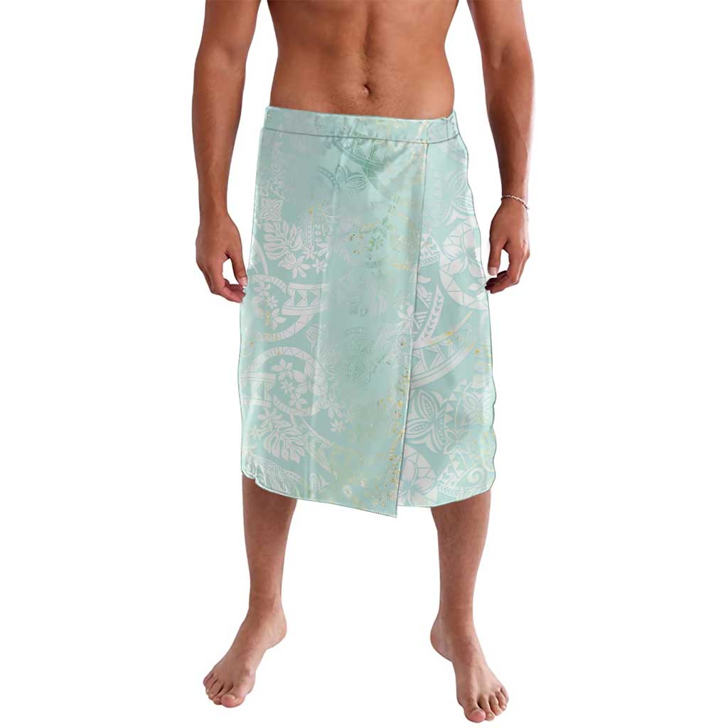 Polynesian Tiare Monstera Seafoam Green Lavalava Liquid Style LT01 Green - Polynesian Pride