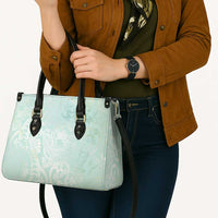 Polynesian Tiare Monstera Seafoam Green Leather Bag Liquid Style LT01 - Polynesian Pride