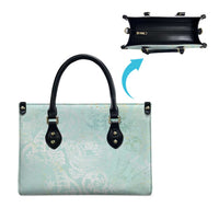 Polynesian Tiare Monstera Seafoam Green Leather Bag Liquid Style LT01 - Polynesian Pride