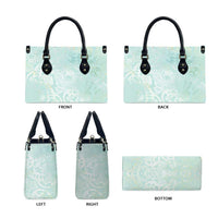 Polynesian Tiare Monstera Seafoam Green Leather Bag Liquid Style LT01 - Polynesian Pride