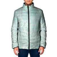 Polynesian Tiare Monstera Seafoam Green Padded Jacket Liquid Style LT01 Men Green - Polynesian Pride