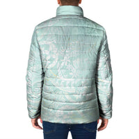 Polynesian Tiare Monstera Seafoam Green Padded Jacket Liquid Style LT01 - Polynesian Pride