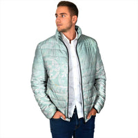 Polynesian Tiare Monstera Seafoam Green Padded Jacket Liquid Style LT01 - Polynesian Pride
