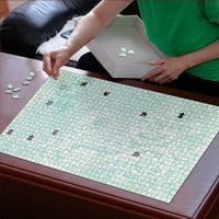 Polynesian Tiare Monstera Seafoam Green Puzzle Liquid Style LT01 - Polynesian Pride