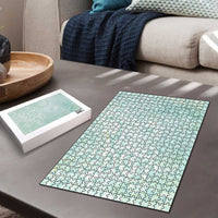 Polynesian Tiare Monstera Seafoam Green Puzzle Liquid Style LT01 - Polynesian Pride