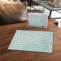 Polynesian Tiare Monstera Seafoam Green Puzzle Liquid Style LT01 - Polynesian Pride
