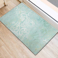 Polynesian Tiare Monstera Seafoam Green Rubber Doormat Liquid Style LT01 - Polynesian Pride