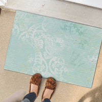 Polynesian Tiare Monstera Seafoam Green Rubber Doormat Liquid Style LT01 - Polynesian Pride
