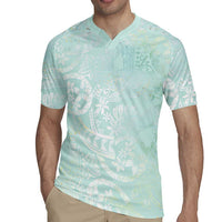 Polynesian Tiare Monstera Seafoam Green Rugby Jersey Liquid Style LT01 - Polynesian Pride