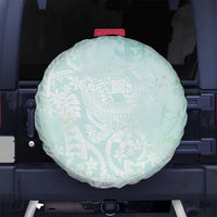 Polynesian Tiare Monstera Seafoam Green Spare Tire Cover Liquid Style LT01 No hole Green - Polynesian Pride