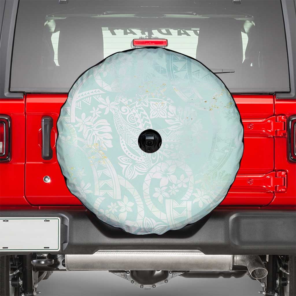 Polynesian Tiare Monstera Seafoam Green Spare Tire Cover Liquid Style LT01 - Polynesian Pride
