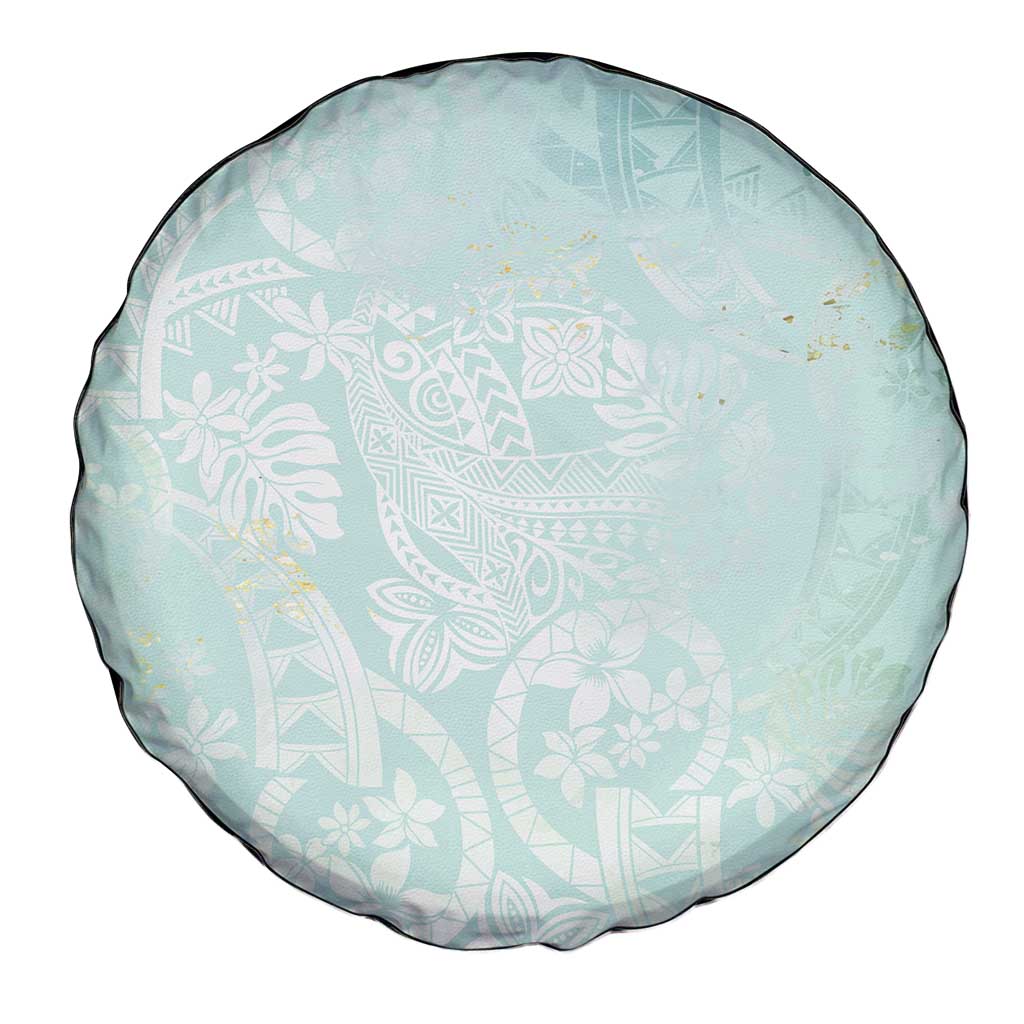 Polynesian Tiare Monstera Seafoam Green Spare Tire Cover Liquid Style LT01 - Polynesian Pride