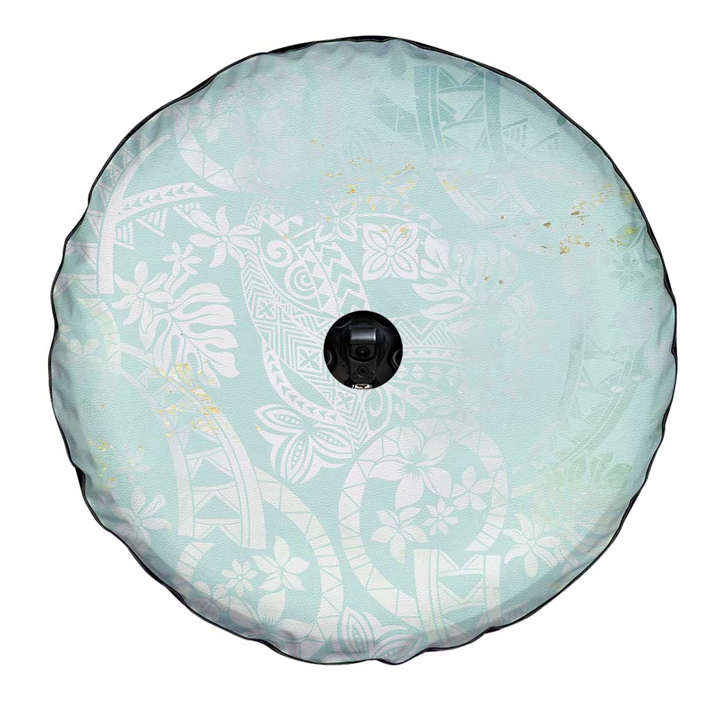 Polynesian Tiare Monstera Seafoam Green Spare Tire Cover Liquid Style LT01 - Polynesian Pride