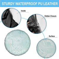 Polynesian Tiare Monstera Seafoam Green Spare Tire Cover Liquid Style LT01 - Polynesian Pride