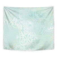 Polynesian Tiare Monstera Seafoam Green Tapestry Liquid Style LT01 - Polynesian Pride