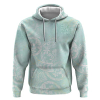 Polynesian Tiare Monstera Seafoam Green Zip Hoodie Liquid Style LT01 Pullover Hoodie Green - Polynesian Pride