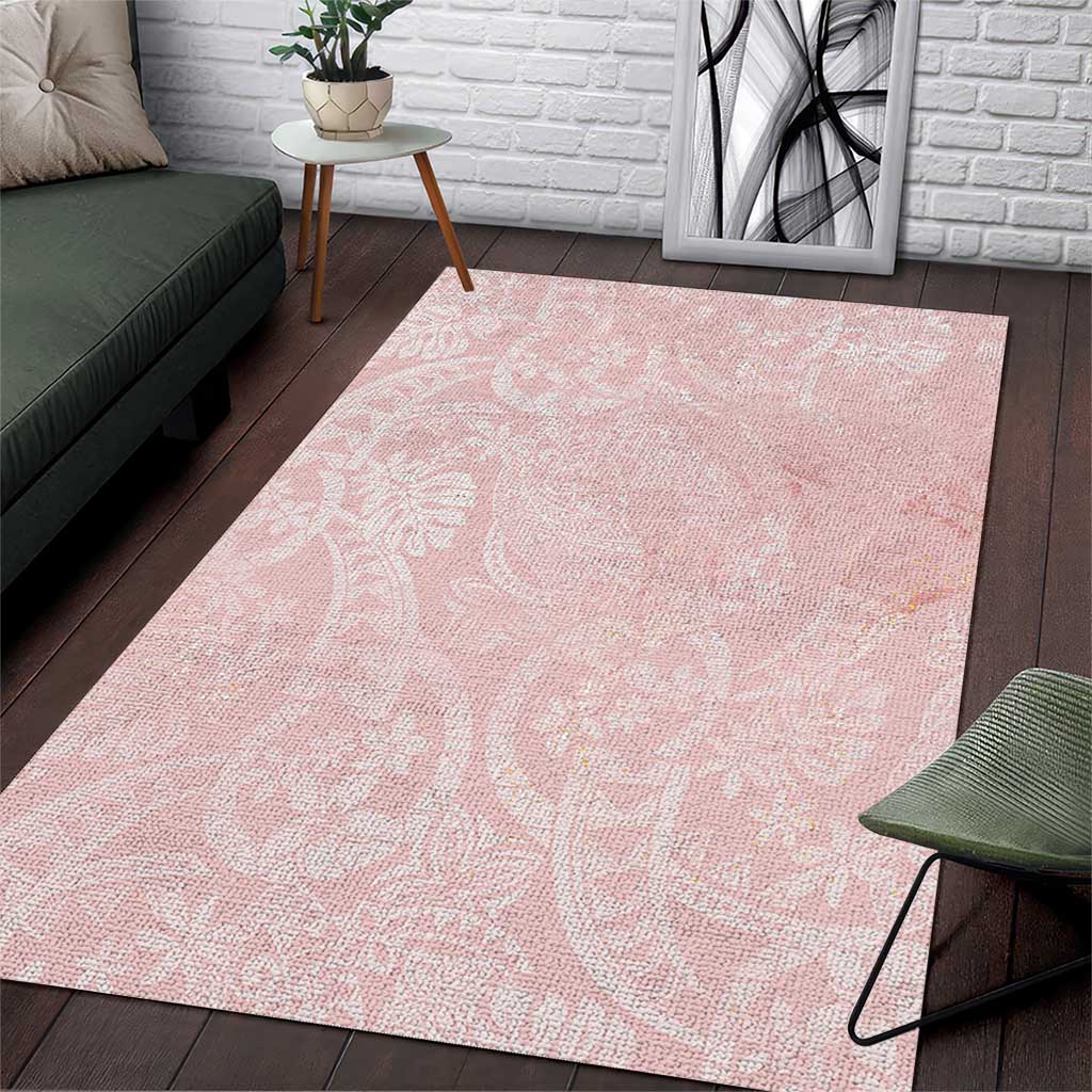 Polynesian Tiare Monstera Soft Pink Area Rug Liquid Style LT01 Pink - Polynesian Pride