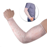 Polynesian Tiare Monstera Soft Pink Arm Sleeves Liquid Style LT01 Set of 2 Pink - Polynesian Pride