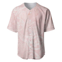 Polynesian Tiare Monstera Soft Pink Baseball Jersey Liquid Style LT01 Pink - Polynesian Pride