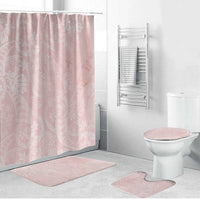 Polynesian Tiare Monstera Soft Pink Bathroom Set Liquid Style LT01 Bathroom Set (4 pcs) Pink - Polynesian Pride