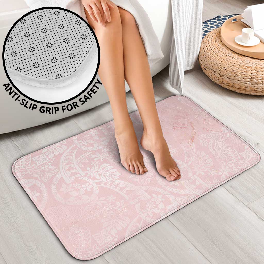 Polynesian Tiare Monstera Soft Pink Bathroom Set Liquid Style LT01 - Polynesian Pride
