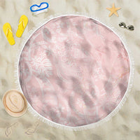 Polynesian Tiare Monstera Soft Pink Beach Blanket Liquid Style LT01 One Size 150cm Pink - Polynesian Pride