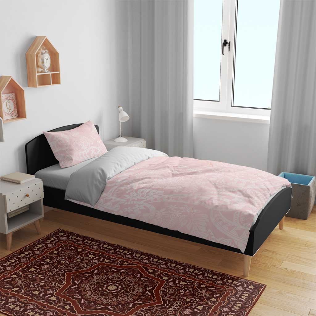 Polynesian Tiare Monstera Soft Pink Bedding Set Liquid Style LT01 - Polynesian Pride