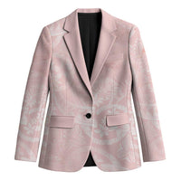 Polynesian Tiare Monstera Soft Pink Blazer Liquid Style LT01 Unisex Pink - Polynesian Pride