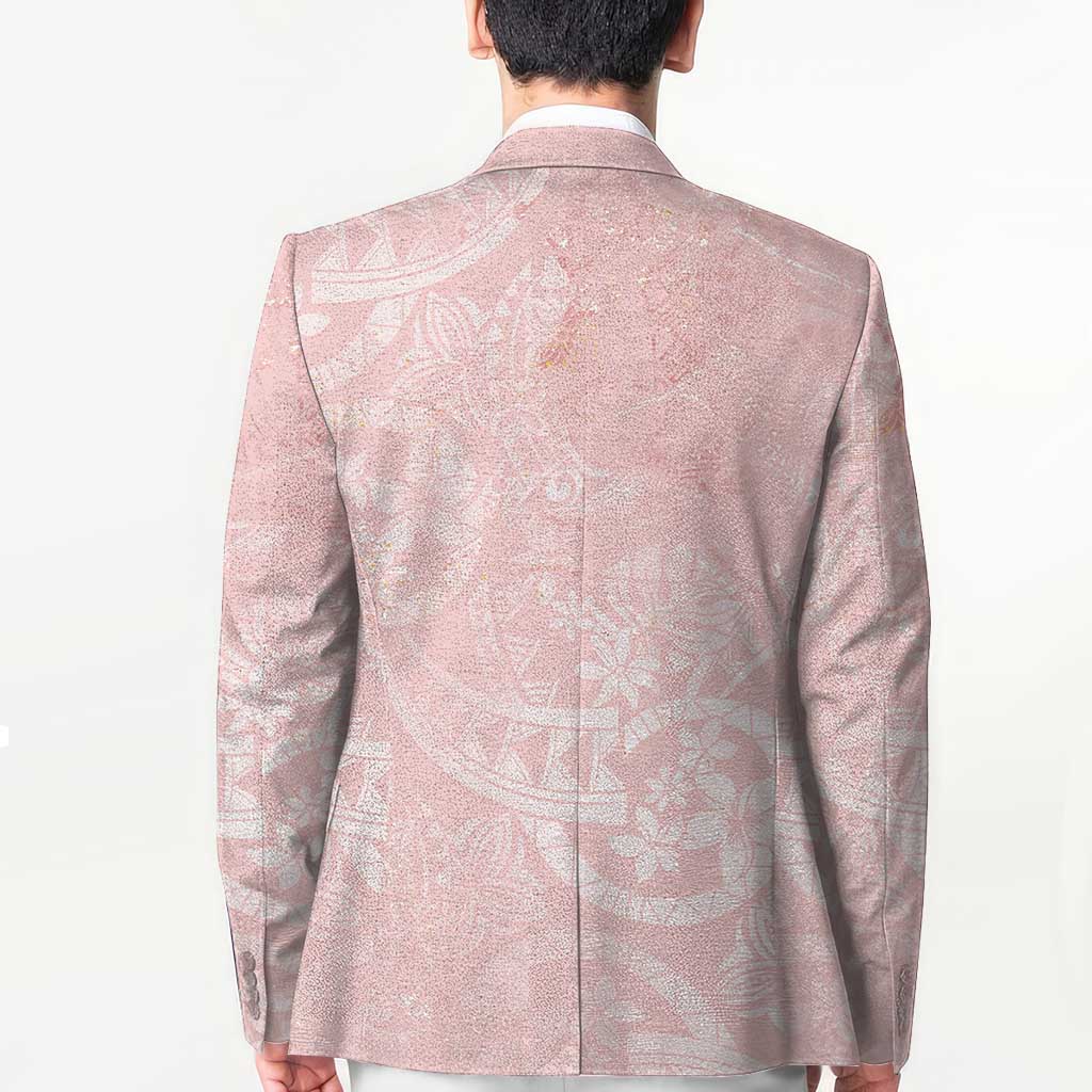 Polynesian Tiare Monstera Soft Pink Blazer Liquid Style LT01 - Polynesian Pride