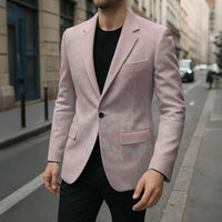 Polynesian Tiare Monstera Soft Pink Blazer Liquid Style LT01 - Polynesian Pride