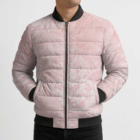 Polynesian Tiare Monstera Soft Pink Bomber Puffer Jacket Liquid Style LT01 - Polynesian Pride