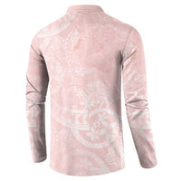 Polynesian Tiare Monstera Soft Pink Button Sweatshirt Liquid Style LT01 - Polynesian Pride