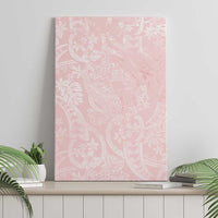 Polynesian Tiare Monstera Soft Pink Canvas Wall Art Liquid Style LT01 - Polynesian Pride