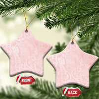 Polynesian Tiare Monstera Soft Pink Ceramic Ornament Liquid Style LT01 Star Pink - Polynesian Pride