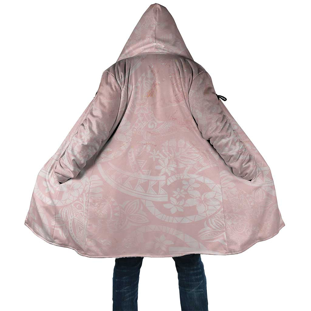 Polynesian Tiare Monstera Soft Pink Cloak Liquid Style LT01 Unisex Pink - Polynesian Pride