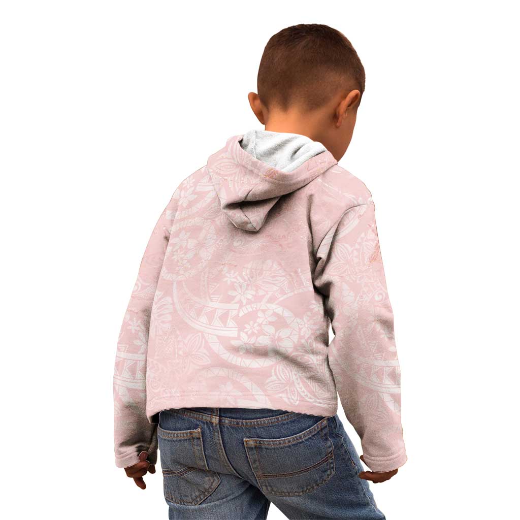 Polynesian Tiare Monstera Soft Pink Kid Hoodie Liquid Style LT01 - Polynesian Pride