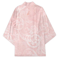 Polynesian Tiare Monstera Soft Pink Kimono Liquid Style LT01 - Polynesian Pride