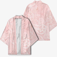 Polynesian Tiare Monstera Soft Pink Kimono Liquid Style LT01 - Polynesian Pride
