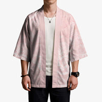 Polynesian Tiare Monstera Soft Pink Kimono Liquid Style LT01 - Polynesian Pride