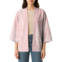 Polynesian Tiare Monstera Soft Pink Kimono Liquid Style LT01 - Polynesian Pride