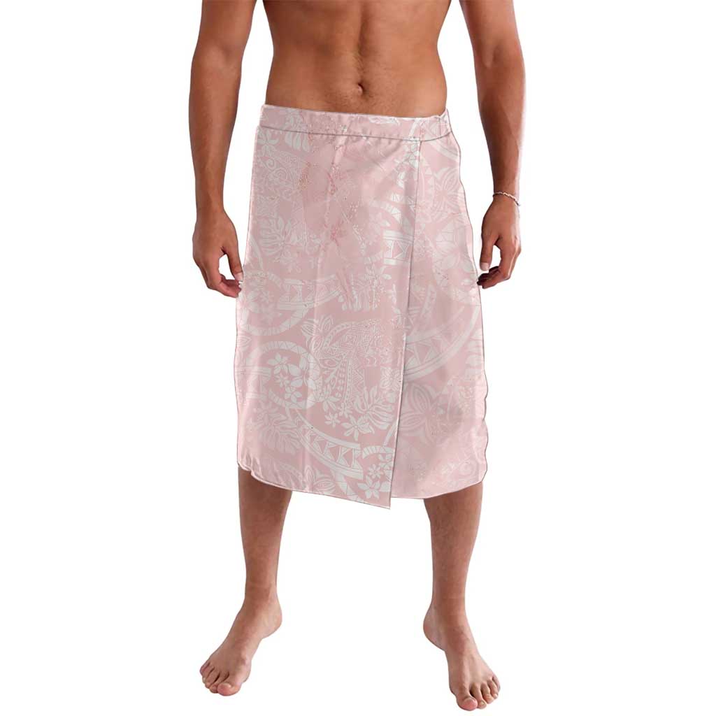 Polynesian Tiare Monstera Soft Pink Lavalava Liquid Style LT01 Pink - Polynesian Pride