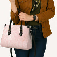 Polynesian Tiare Monstera Soft Pink Leather Bag Liquid Style LT01 - Polynesian Pride