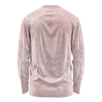 Polynesian Tiare Monstera Soft Pink Long Sleeve Shirt Liquid Style LT01 - Polynesian Pride