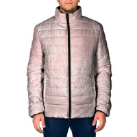 Polynesian Tiare Monstera Soft Pink Padded Jacket Liquid Style LT01 Men Pink - Polynesian Pride
