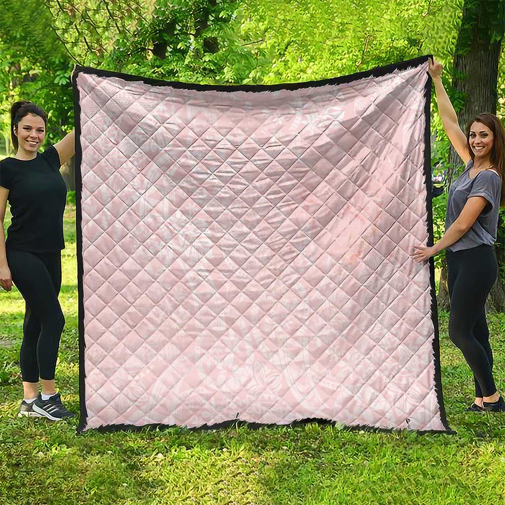 Polynesian Tiare Monstera Soft Pink Quilt Liquid Style LT01 - Polynesian Pride