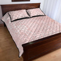 Polynesian Tiare Monstera Soft Pink Quilt Bed Set Liquid Style LT01 - Polynesian Pride