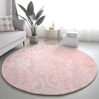 Polynesian Tiare Monstera Soft Pink Round Carpet Liquid Style LT01 - Polynesian Pride